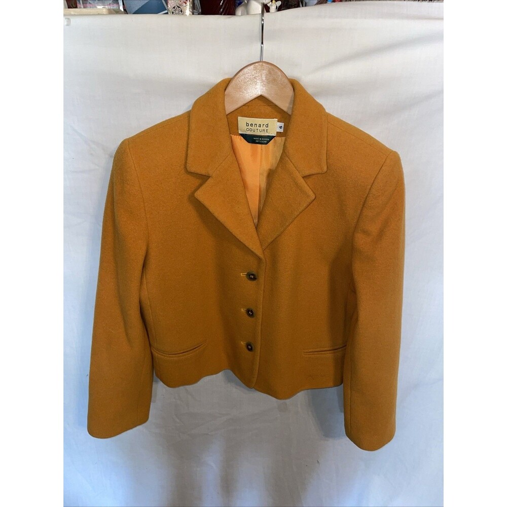 Benard Russia Women’s Dressy Jacket Size 4 Orange Wool Blend Going Out Party